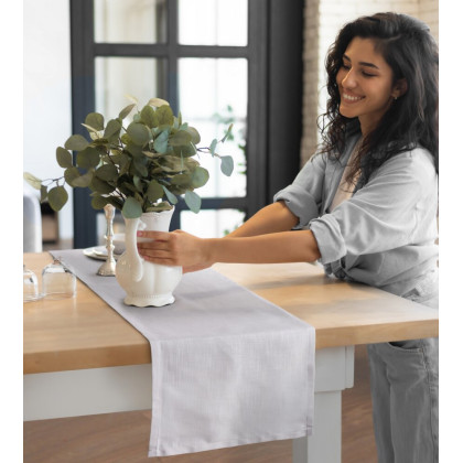 Jednofarebný behúň, šerpa na stôl 40x140cm sivo bežový